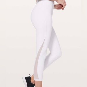 White Lululemon train times 25” leggings with mesh